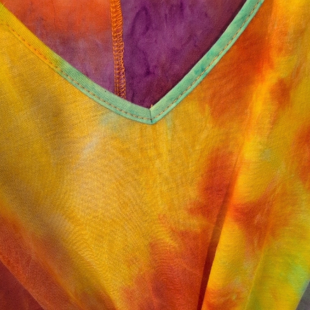 SHEIN Yellow Orange Tie Front Relaxed T-Shirt - Picture 3 of 7
